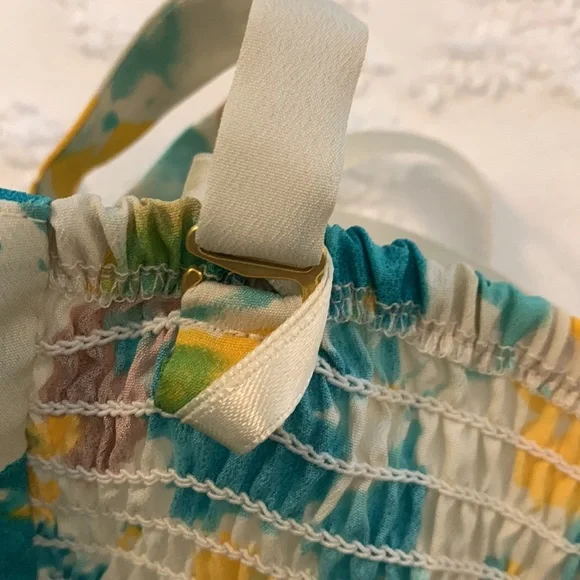 TAHARI FLORAL DRESS WITH REMOVABLE STRAPS - Picture 9 of 11